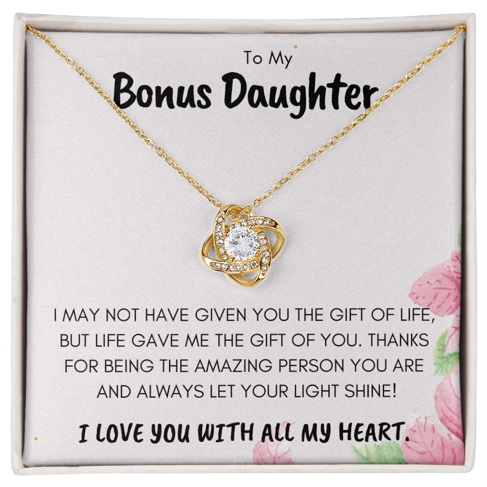 To My Bonus Daughter - Love Knot Necklace.