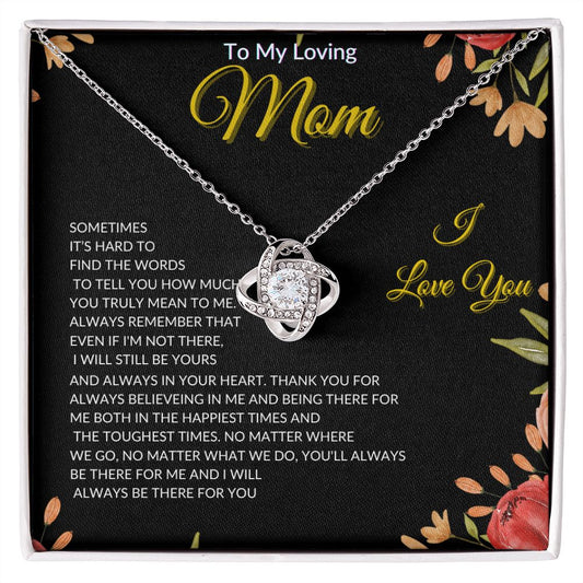 To My Loving Mom - Love Knot Necklace Gift From Daughter