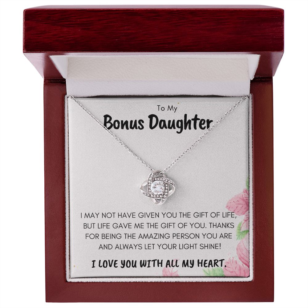 To My Bonus Daughter - Love Knot Necklace.