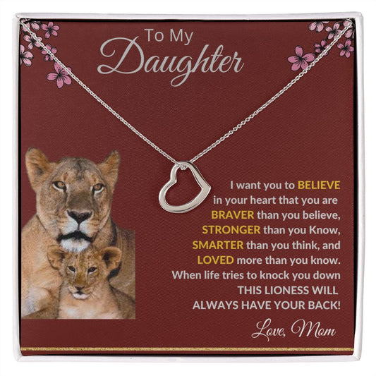 To My Daughter - Delicate Heart Necklace